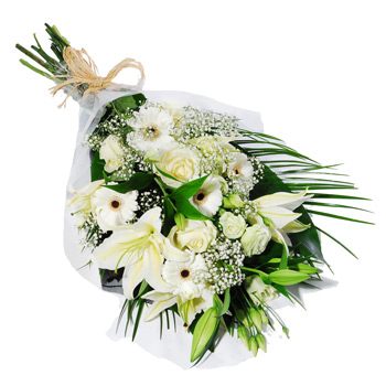 Unbranded White Floral Sympathy Bouquet - flowers