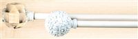 White Flower Finial Curtain Pole