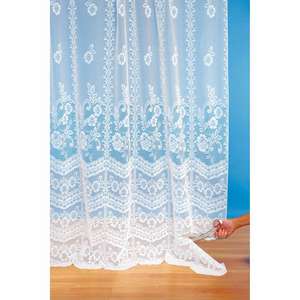 Unbranded White Flower Motif Curtain Panel