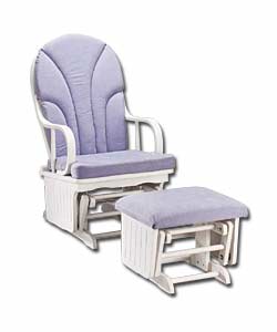 White Glider/Rocker Chair and Footstool