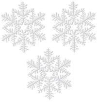 Unbranded White Glitter Snowflake 16.5cm Hanging Dec Pk3
