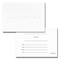 Quality white cards are delicately embossed on the