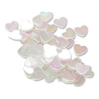 white iridescent heart confetti