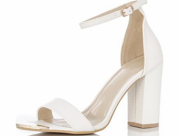 Glamorise your evening outfit with these heels. Featuring a lizard skin effect on the outer and ankle strap, it is perfect to accompany a maxi dress for any special occasion. Wear with a maxi and add sparkly jewellery and clutch bag to complete the l