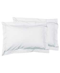 Unbranded White Non Iron Percale Pair of Oxford Pillowcases