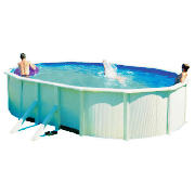 Unbranded White Oval Steel Pool 6.1m
