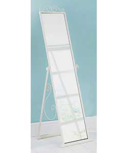 Unbranded White Scroll Cheval Mirror