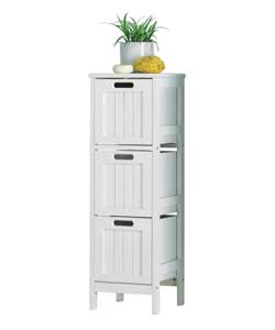 Unbranded White Shaker Style 3 Drawer Bathroom Storage Unit