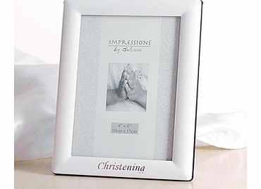 Unbranded White Silver Plated Christening 4 x 6 Photo Frame