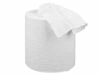 Unbranded White single ply recycled centrefeed wiper roll,