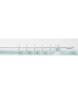 Length 1.8m. Diameter 23mm. White finish. Complete with bullet finial, accessories, fittings and