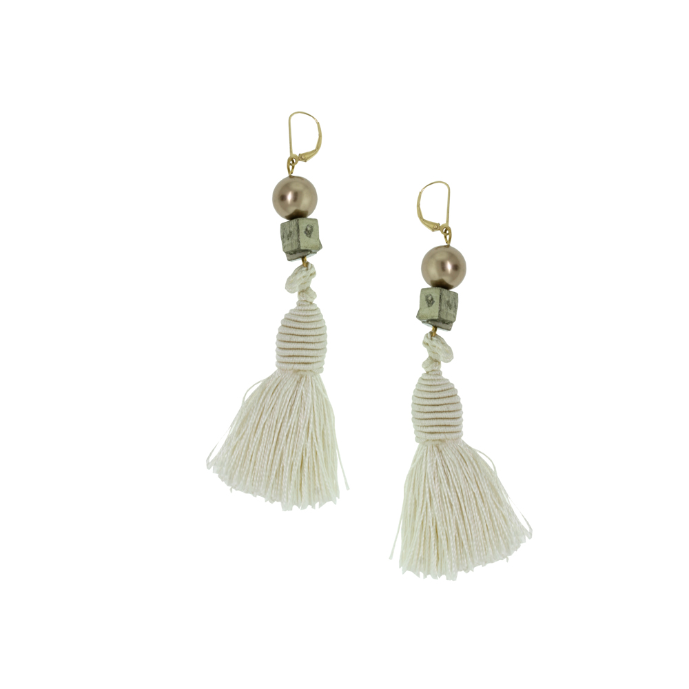 Unbranded White Tassel Earrings