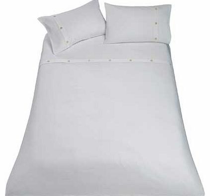 Unbranded White Textured Duvet Cover Set - Double