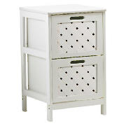 This white bathroom cabinet has a slated front design to give a classic country feel. The spacious 2
