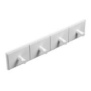 Unbranded White Wood Wall Mounted Four Peg Robe Hook