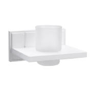 Unbranded White Wood Wall Mounted Tumbler and Holder