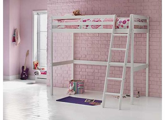 With this White Wooden High Sleeper Bed with Elliott Mattress you can make the most of the floor space in your childs bedroom. The space beneath the bed is perfect for a work space. extra storage space or just as a play area. The included Elliott mat