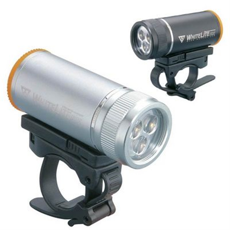 A high powered L.E.D. headlight with machined aluminium housing. Great for commuting in the city or