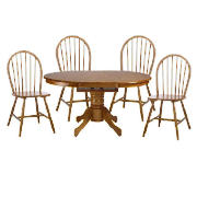 Unbranded Whitton Extending Pedestal Table, Antique Finish