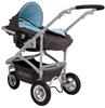 Unbranded Whizz 3 wheel stroller with seat pad and car seat: - Black/Fuchsia
