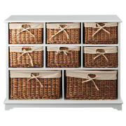 Unbranded Wicker 8 drawer chest, white
