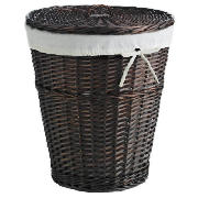 Unbranded Wicker Laundry Basket, Chocolate Coloured