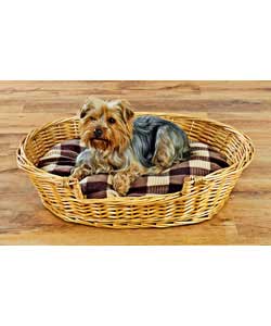 Unbranded Wicker Pet Basket and Cushion