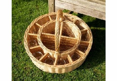 Unbranded Wicker Wine Basket with 12 Glasses 5148