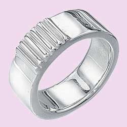 Wide Band Ribbed Ring