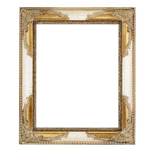 Wide Gold & Ivory Framed Wall Mirror