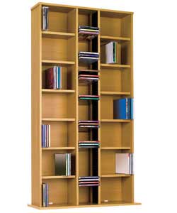 Multi-media storage unit in beech colour. Will hold up to 356CDs, or 76CDs and 60 videos, or 76CDs 