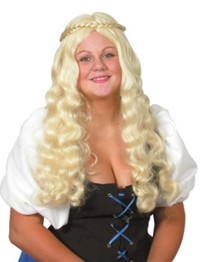 Become a romantic heroine.  This long wavy wig would be wonderful for a medieval banquet or for a pa