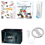 Unbranded Wii Black Console, Wii Sports Resort Mario Kart,