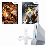 Unbranded Wii Console with Indiana Jones and the Staff of