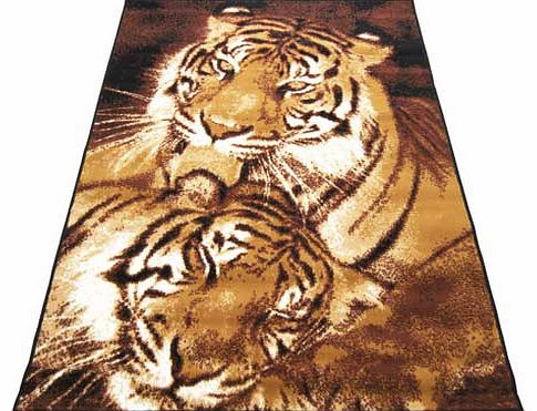 Wild Tigers Scene Rug - 120 x 170cm