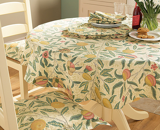 Unbranded William Morris PVC Tablecloth 52x52 inch Fruits
