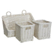 Unbranded Willow 2 Basket Open Shelf White