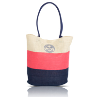 Unbranded Wimbledon 3 Stripe Jute Bag - Pink.