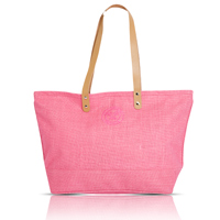 Unbranded Wimbledon Tote Bag with Leather Handles - Pink.