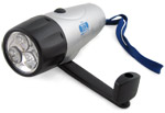 Enjoy constant bright LED light thanks to the built-in wind up generator in this portable, energy-sa