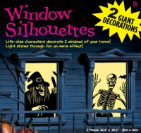 Unbranded Window Silhouettes - Skeleton and Witch