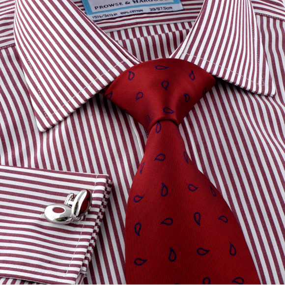 Unbranded Wine Bengal Stripe Shirt