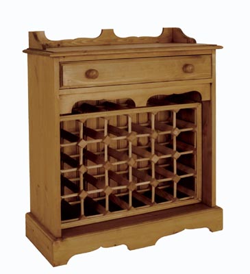 ALL PINE DOUBLE WINE CABINET QITH DRAWER WHICH HOLDS 24 BOTTLES