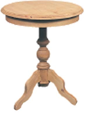 An elegant pine drum wine table with turned legs