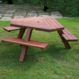 Picnic Tables Benches with Free Delivery from Rawgarden. Made from marbau hardwood these picnic tabl