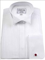 Unbranded Wing Collar Pleated Dress Shirt w/ Corded Fly by