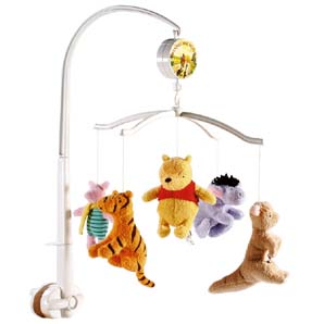 Winnie The Pooh Musical Mobile - Attaches to cot.