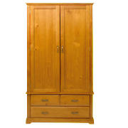 Unbranded Winslow 2 door Wardrobe with drawers, Honey Pine