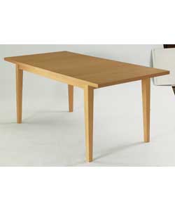 Extendable table top finished in Real Oak finish with solid rubber wood legs.Size (W)90, (L)150 exte