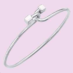 Wire Bangle with End Cubes